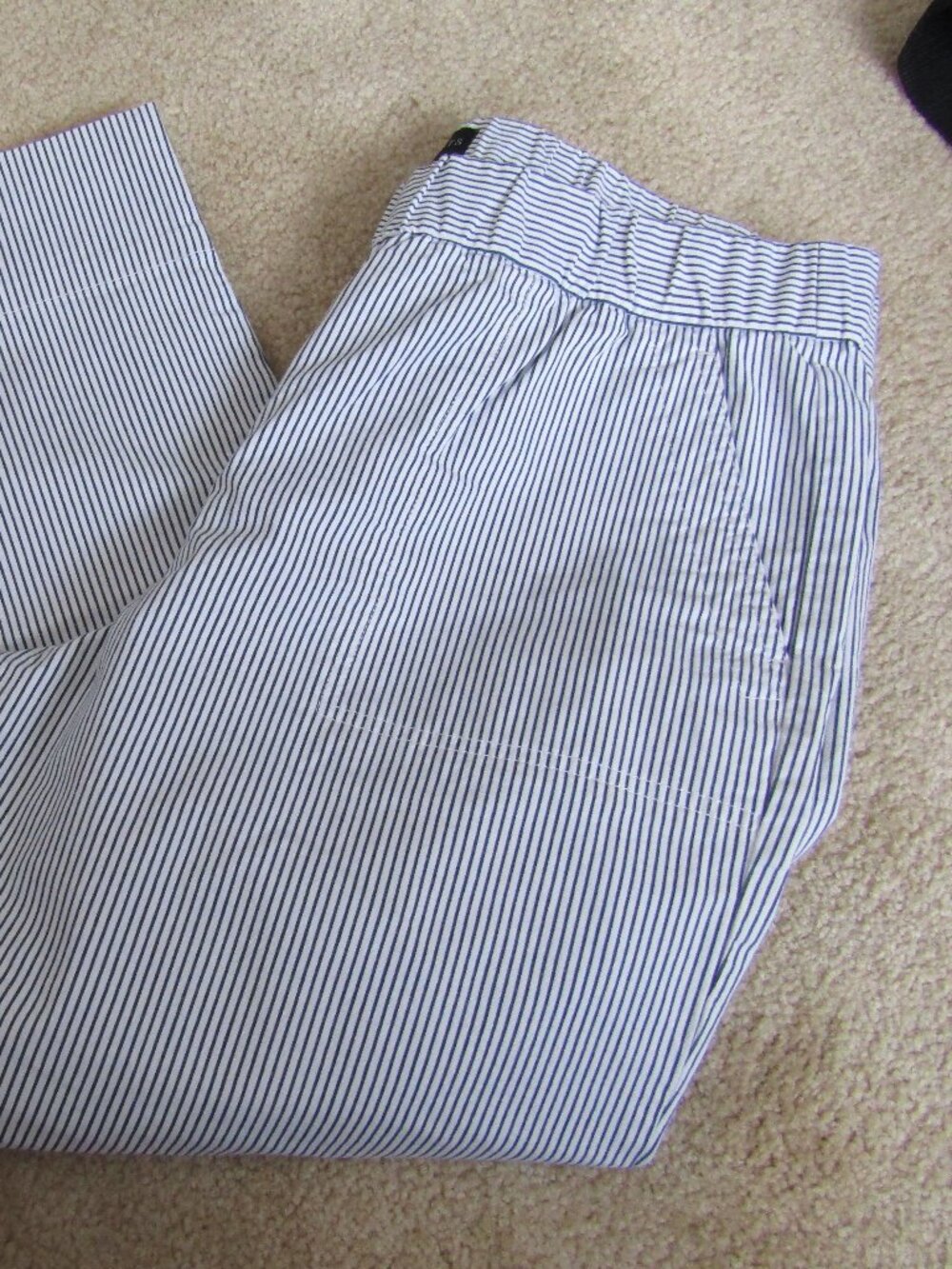 Talbots Sailor Pants - Women’s Size L - Navy and White Stripe - Wide Leg